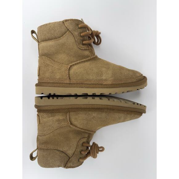 UGG Neumel Chestnut Suede Lace-Up Chukka Boots Women’s 6 Sheepskin Lined - Picture 5 of 14